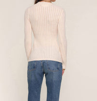 heartloom Lovett V-neck Top in ivory 1 - women's long sleeve top - detail view