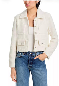 STEVE MADDEN Alise Tweed Blazer in ivory - women's jacket - view 4