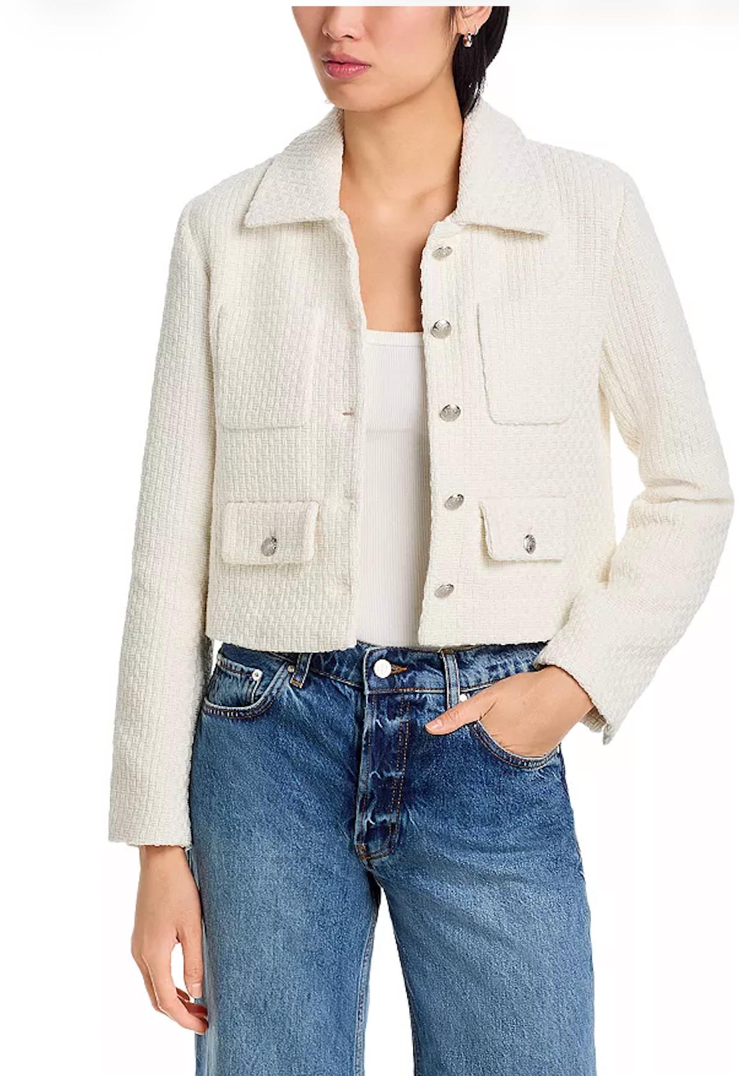 STEVE MADDEN Alise Tweed Blazer in ivory - women's jacket - view 4