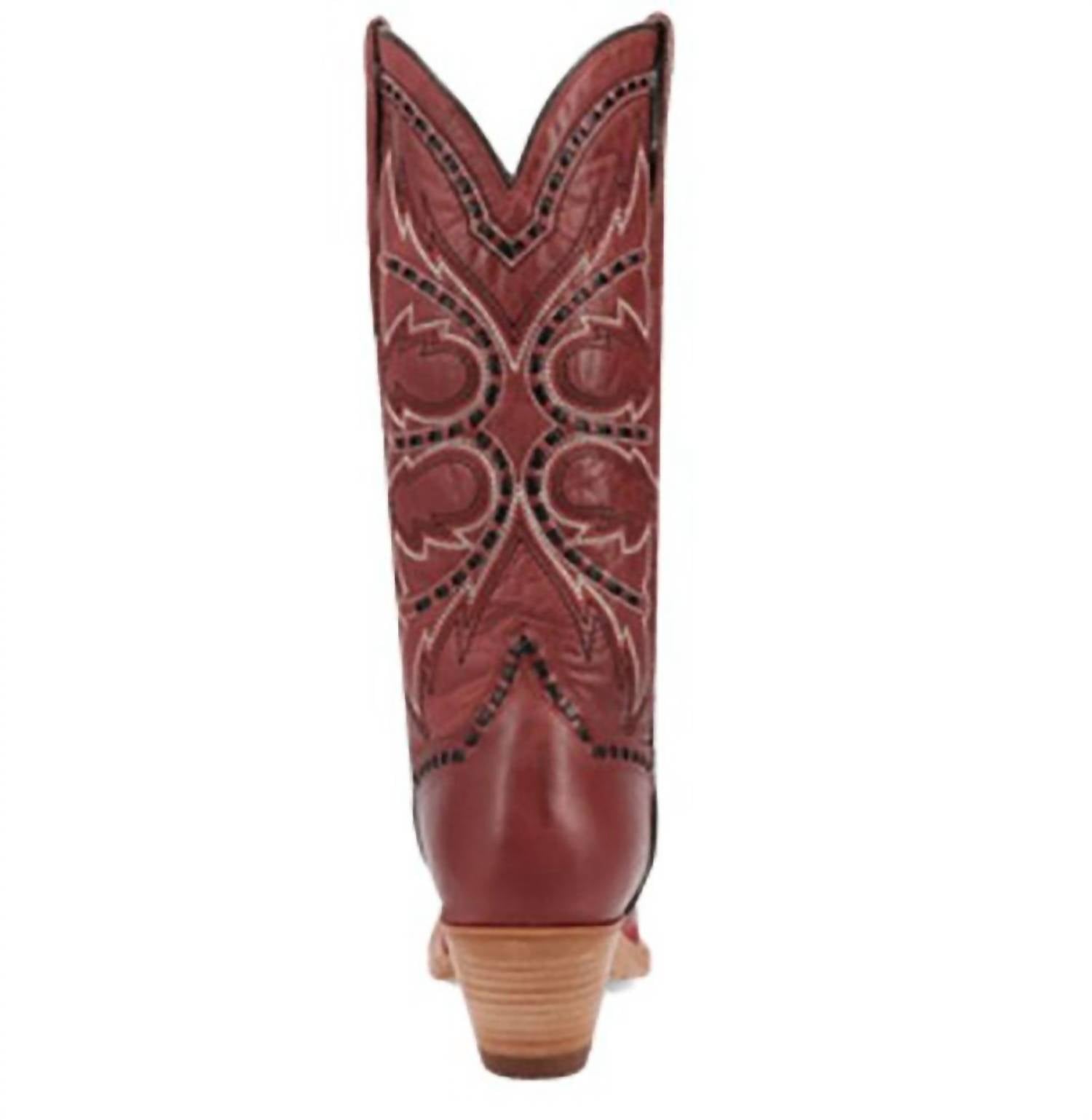 DAN POST. Women's Mesa Buck Lace Snip Toe Boot in red - women's shoe - alternate view