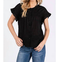 Calista - Ruffle Smocked Button Down Shirt