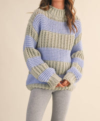 Klesis - Color Block Mock Neck Sweater
