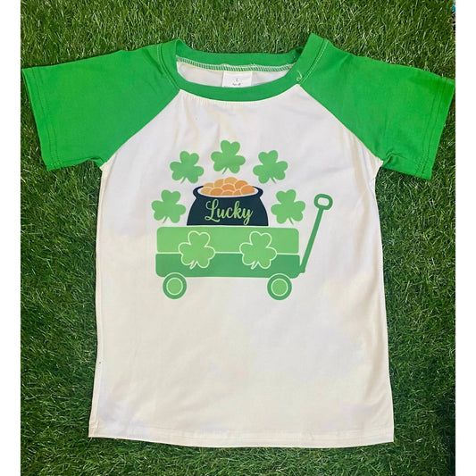 Kidscharm - Boy's Lucky Wagon St. Patrick’s Tee