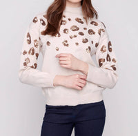 Charlie B - Mock Neck Sweater With Animal Sequins