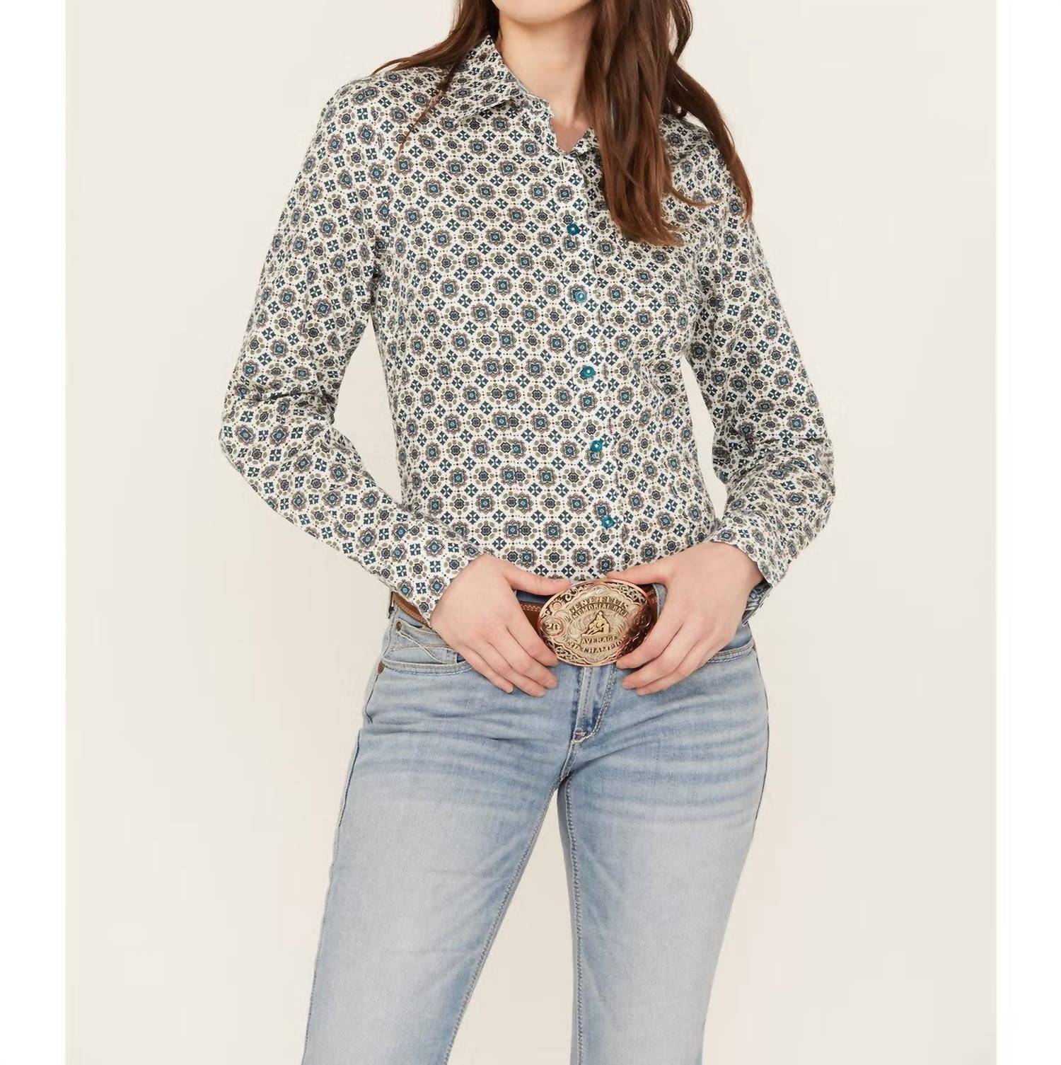 Cinch - Geo Print Long Sleeve Button Down Western Shirt