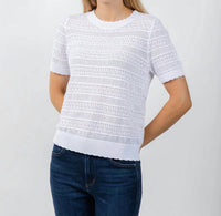 Elliott Lauren - Pointelle Short Sleeve Sweater