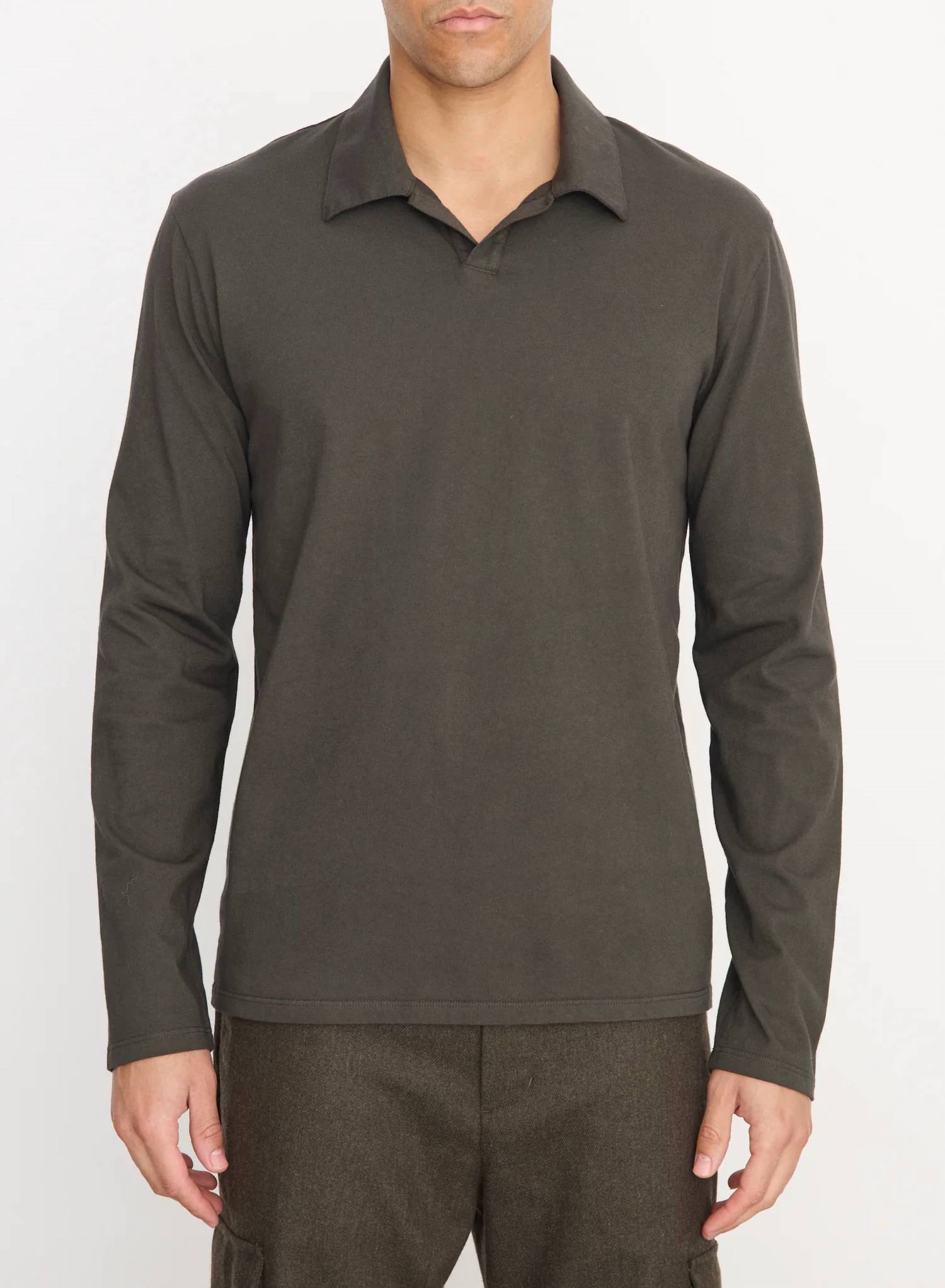 Vince - Garment Dye Long Sleeve Johnny Collar Shirt