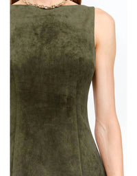 Sofie the Label Louisa Dress in olive - women's dress - detail view