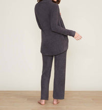 BAREFOOT DREAMS Cozychic Lite Circle Cardigan in carbon - women's sweater - detail view