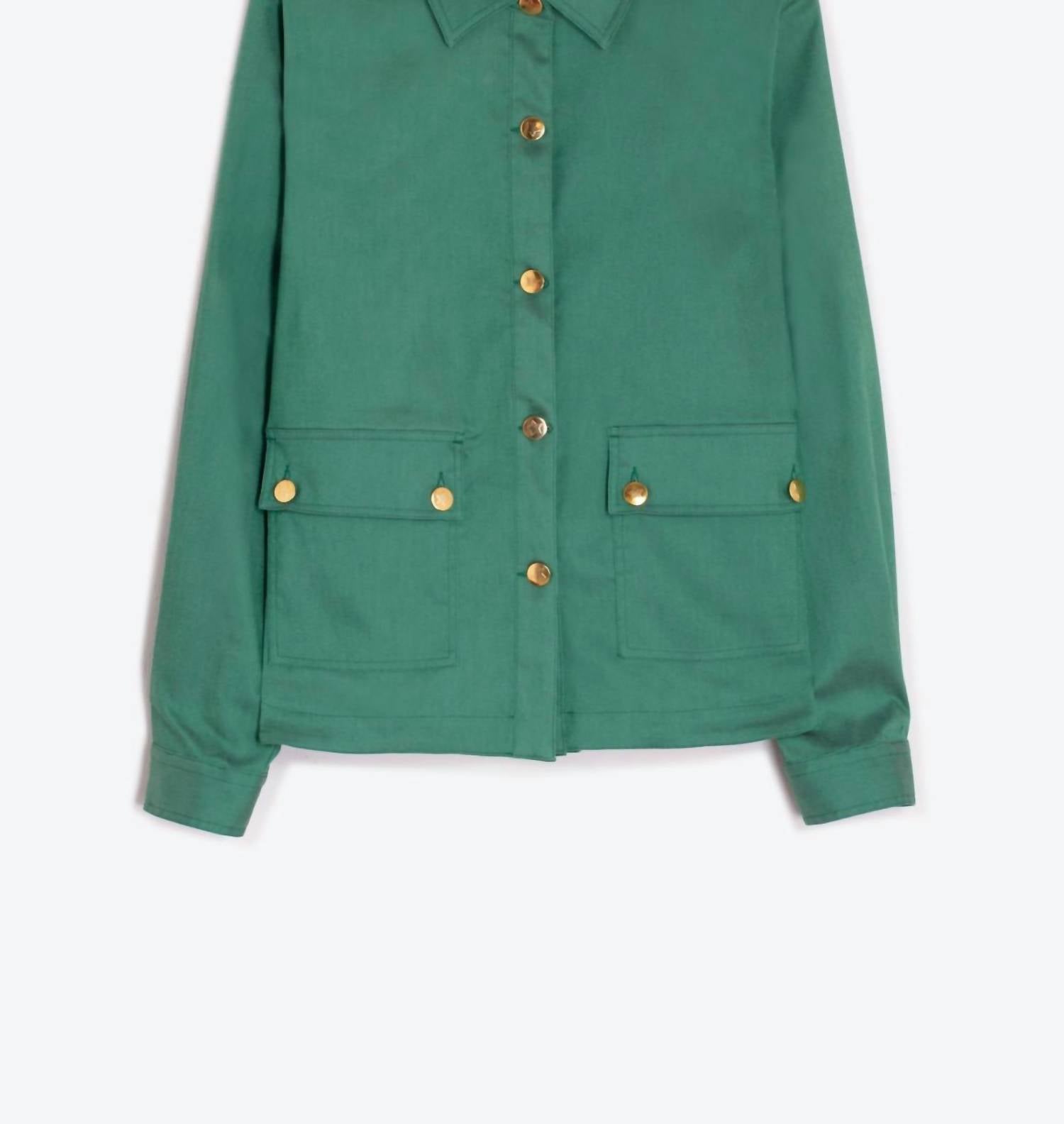 Vilagallo Olivia Shirt Jacket in green multi 1 - women's jacket - view 4