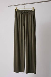 GILLI Elastic Waist Drawstring Wide Leg Pants in olive - women's pants - view 6