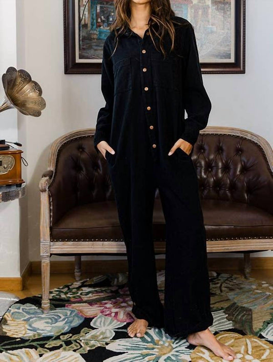 Bucketlist - Long Sleeve Denim Jumpsuit