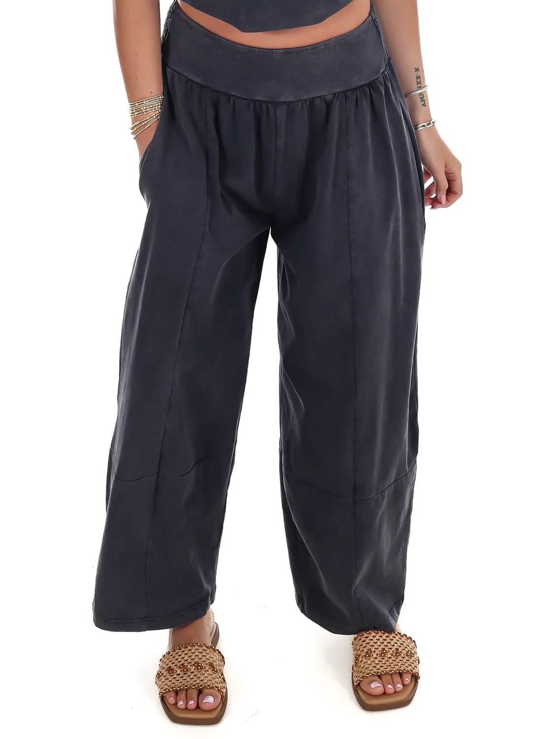 Ee:Some - Worn In Wide Leg Pants