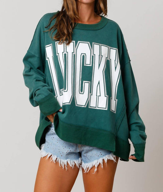 Peach Love - Lucky Oversized Sweatshirt