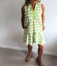 Entro - Garden Swing V-neck Mini Dress