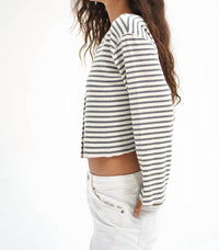 Lna - Kincaid Long Sleeve Stripe Cardigan
