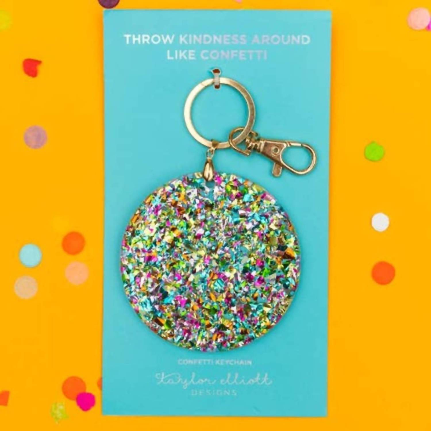 Taylor Elliott Designs - Women's Glitter Confetti Circle Keychain