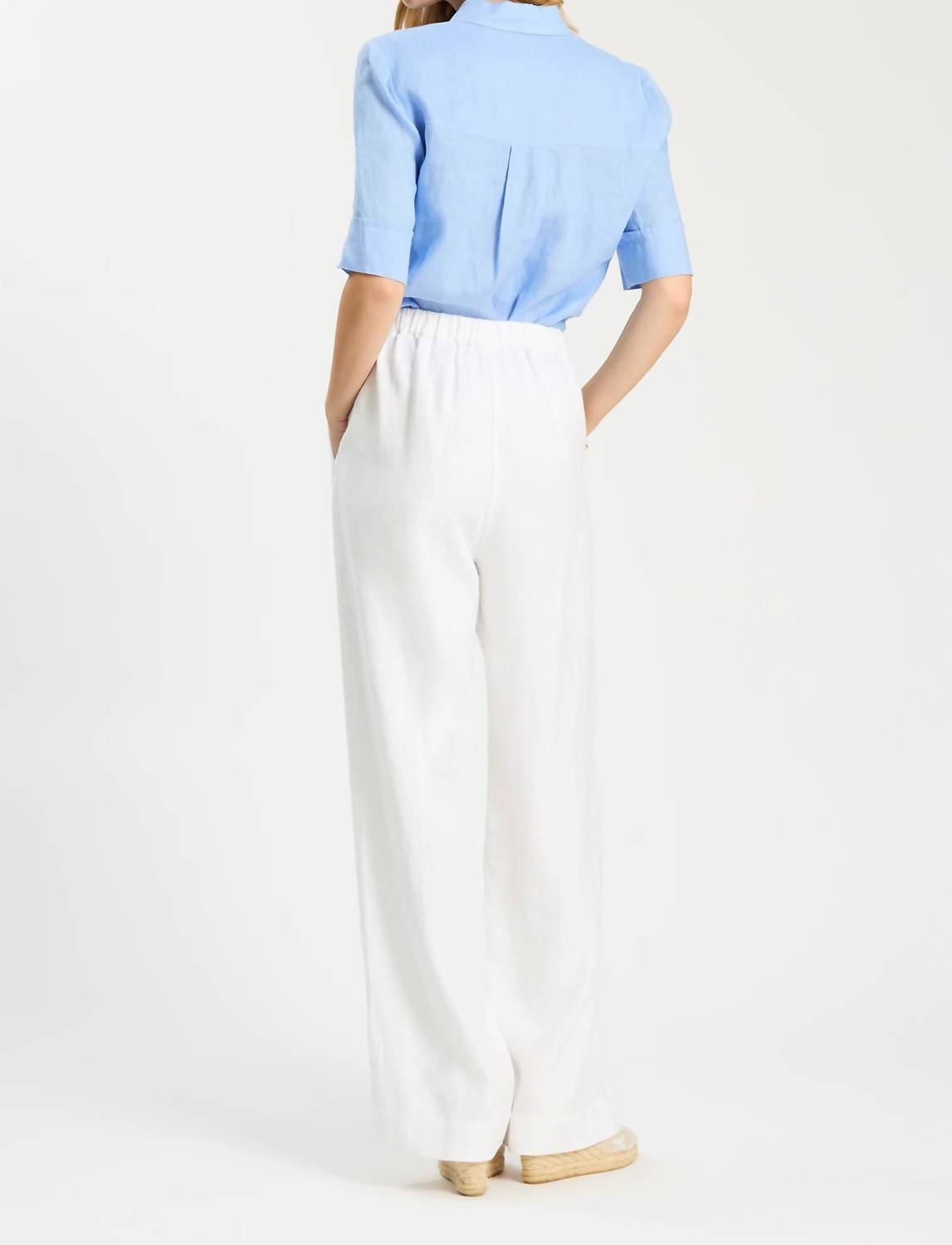 Tyler Boe Monroe Linen Pants in white - women's pants - alternate view