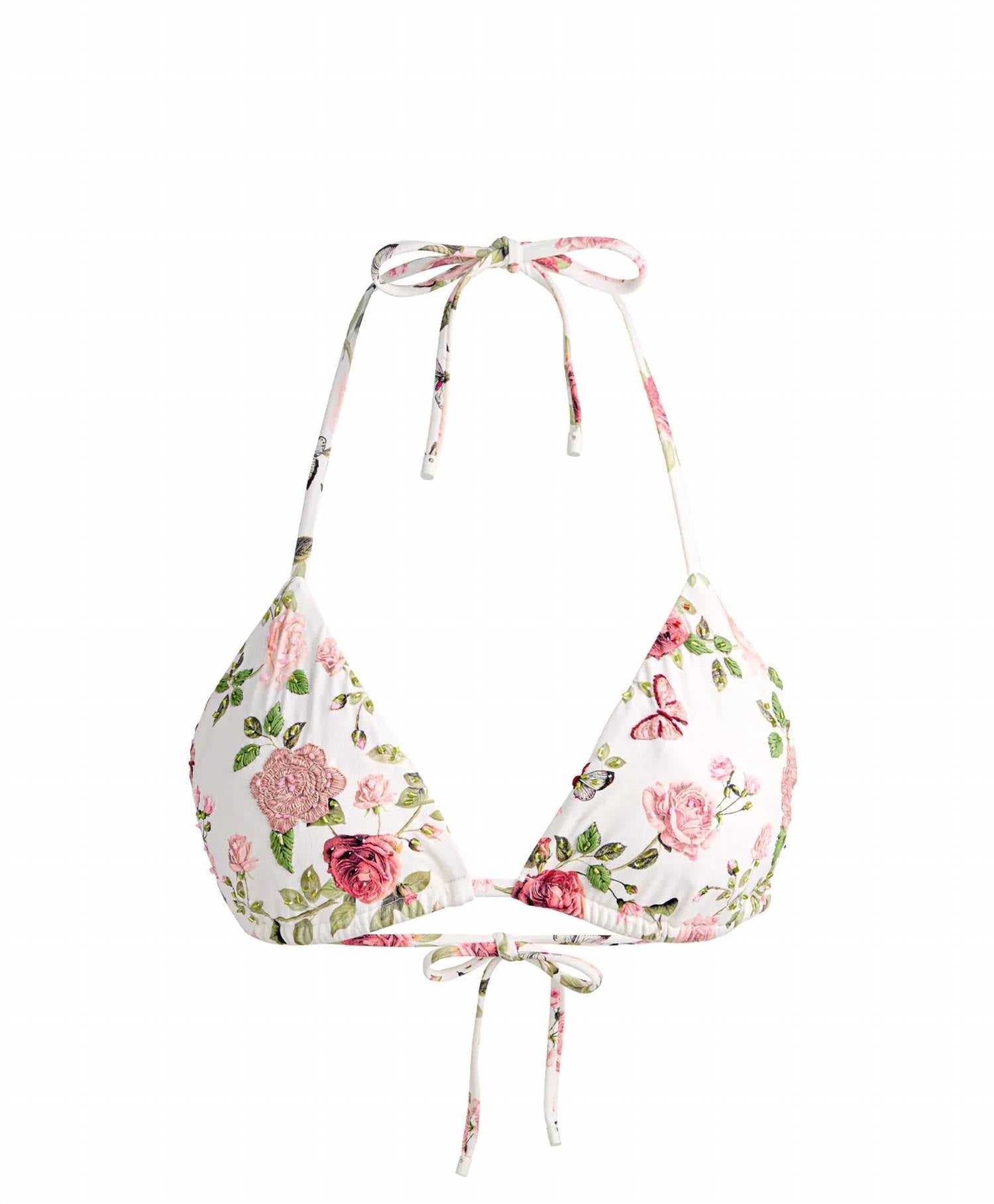 Pq Swim - Embroidered Triangle Bikini Top