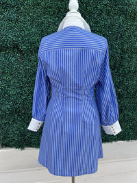 Jade Melody Tam - Carina Collared Pleated Waist Shirt Dress