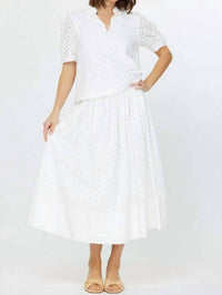 Current Air - Eyelet Short Sleeve Blouse