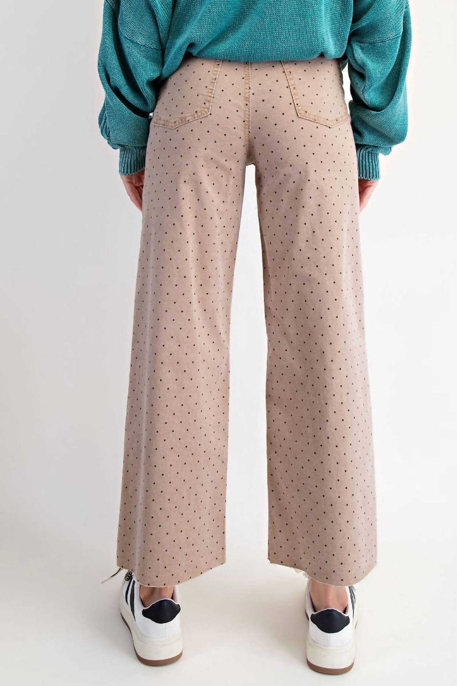 Easel - Polka Dot Relaxed Wide-leg Jeans