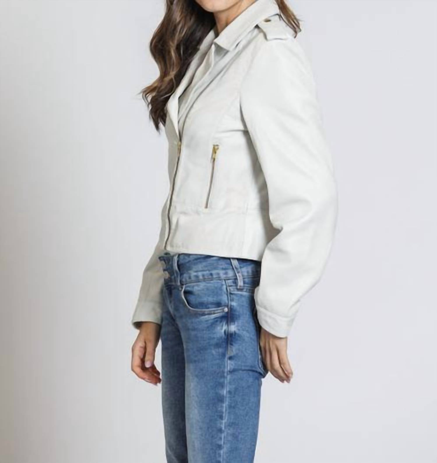 11 Uptown - Cropped Washed And Waxed Leather Jacket