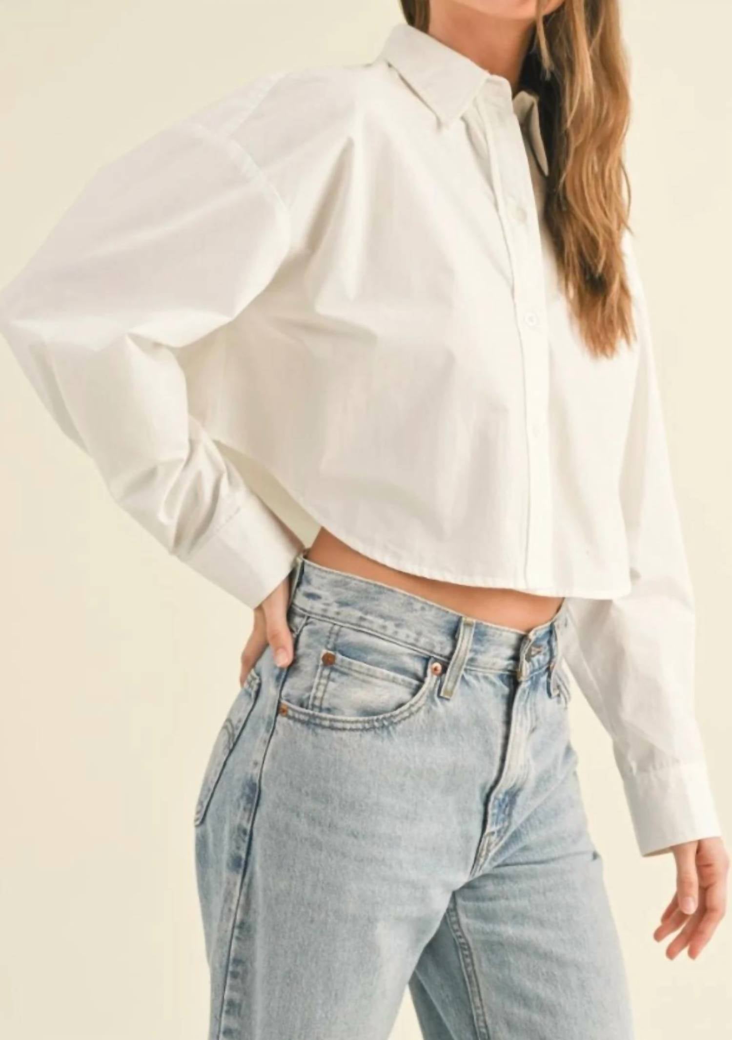 Miou Muse - Poplin Button Down Top