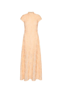 ROTATE Women's Mesh Capsleeve Maxi Dress in vanilla cream - women's dress