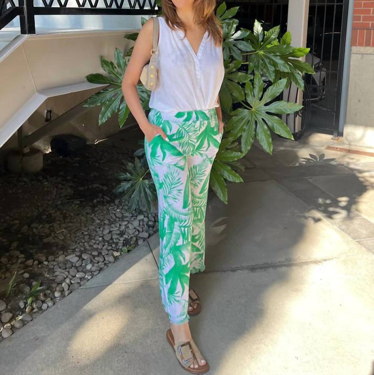 Milio Milano - Hawaiian Print Fringe Hem Wide Leg Pants