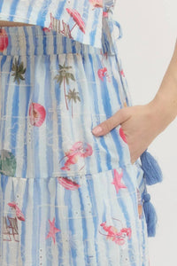 Entro - Summer Print Midi Skirt