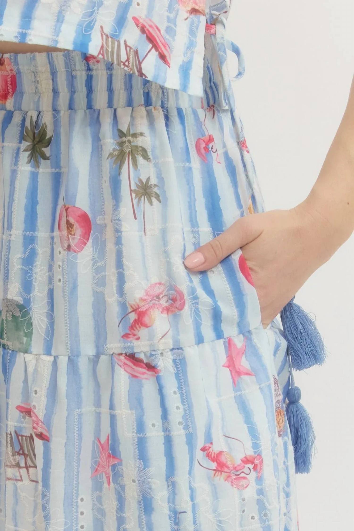Entro - Summer Print Midi Skirt