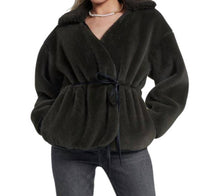 7 For All Mankind Faux Fur Wrap Coat in kangaroo - women's jacket
