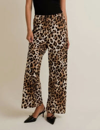 Gilli - Leopard Waist Band Pleated Pants