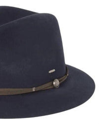 KARL LAGERFELD Women's Matilda Wool Felt Hat in navy - women's accessory - detail view