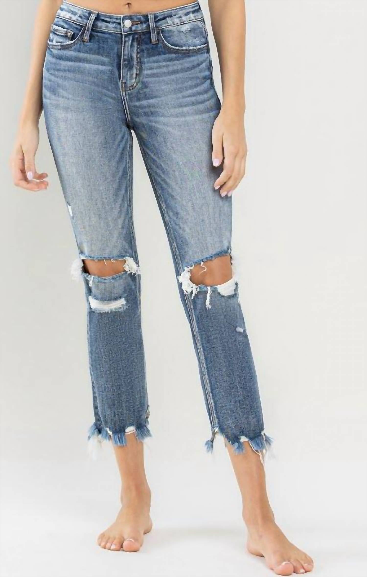 Lovervet - Women's Plus Size High Rise Slim Straight Record Setting Jean