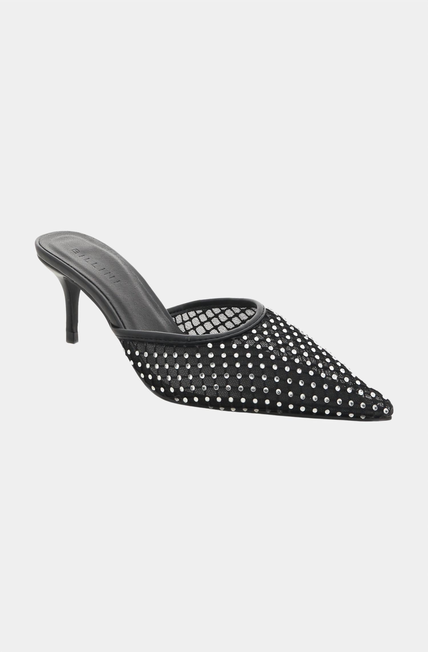 BiLLiNi Women's Dez Mesh Diamante Heel in black - women's heels
