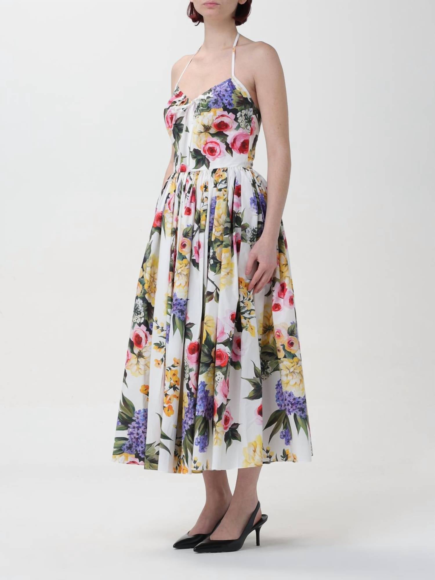 Dolce & Gabbana - Flower Halter Pleated Dress