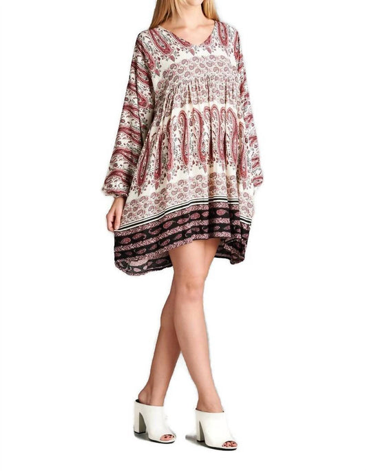 Velzera - Paisley V-Neck Mini Dress