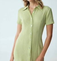 Third Form - Waffle Midi Shirt Midi Dress
