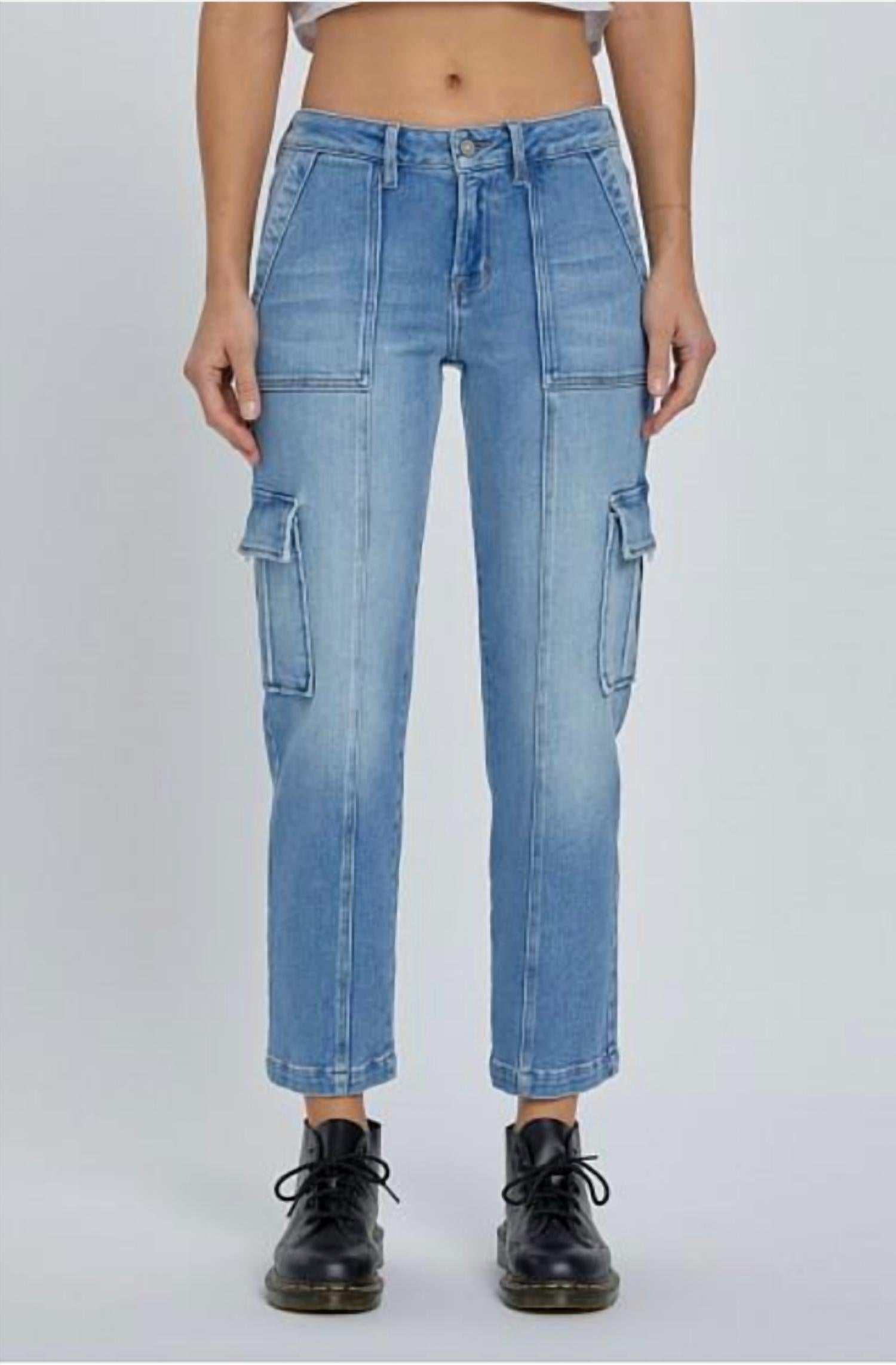 Hidden - Tracy Cargo Pocket Straight Jeans