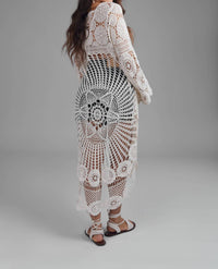 Saachi - High-low Crochet Cover-up Dress