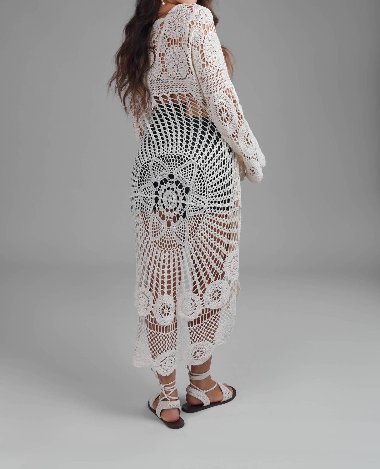 Saachi - High-low Crochet Cover-up Dress