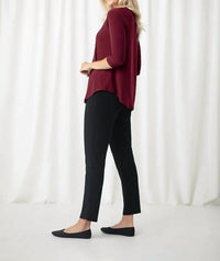 Sympli - 3/4 Sleeves Zest Henley Top