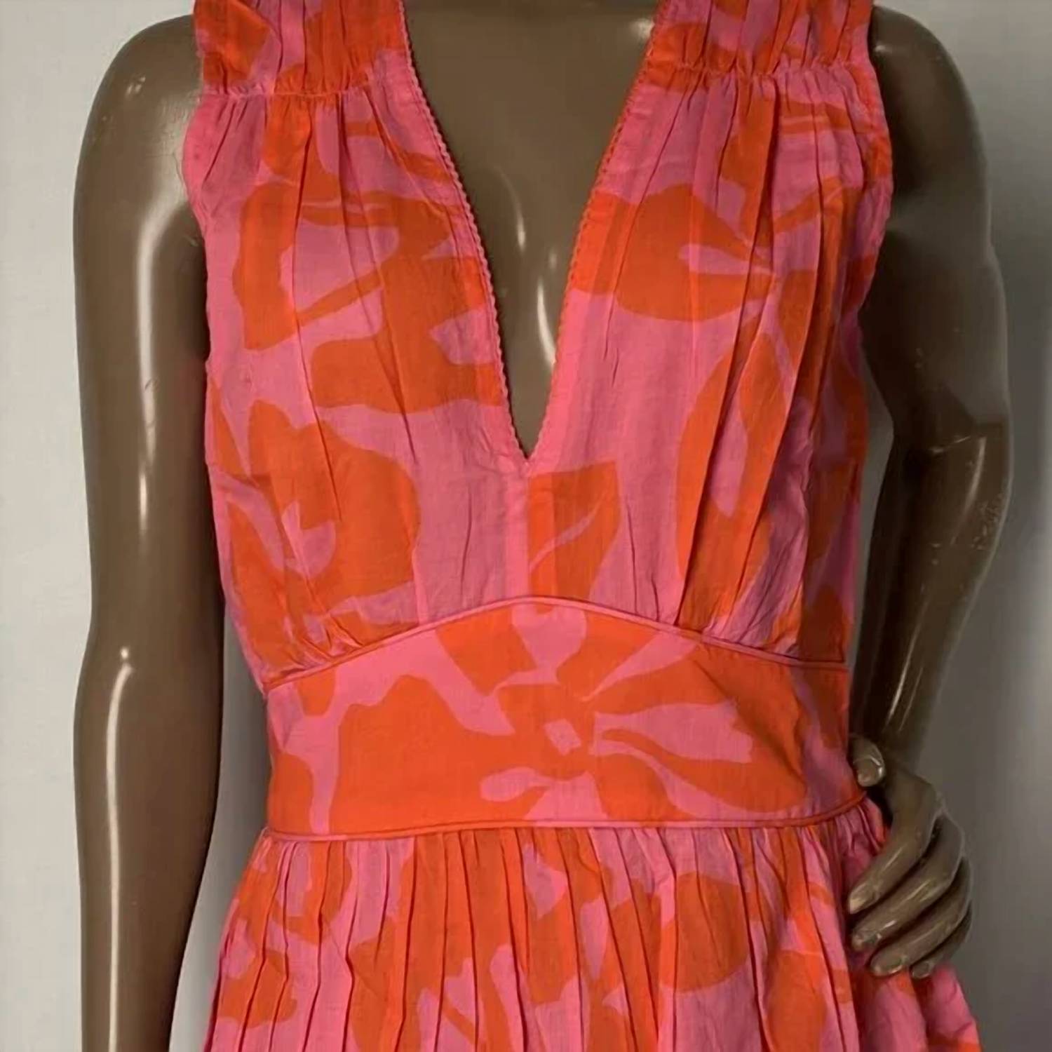 Bindu Women's Liv V-neck Mini Dress in pink red - women's dress - view 5