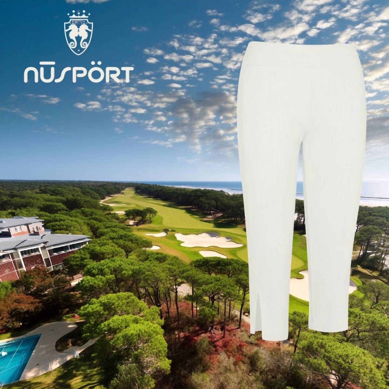 NUSPORT Women's Monterey Midi Pant in sea salt - women's pants - detail view