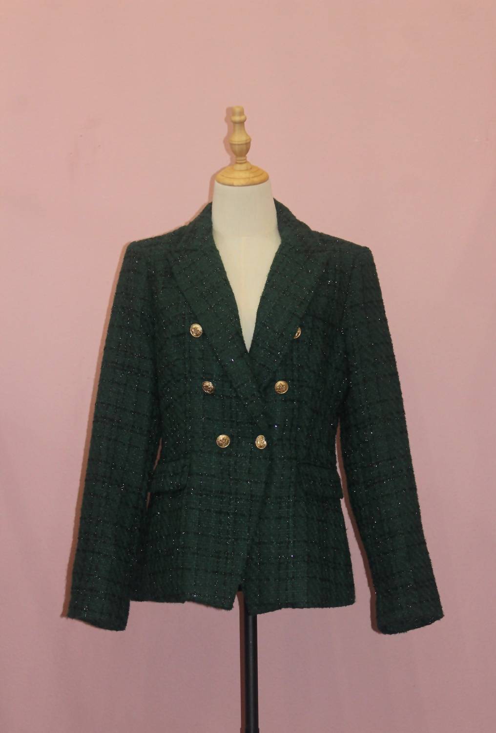 Choklate Paris - Women's Double-breasted Tweed Blazer