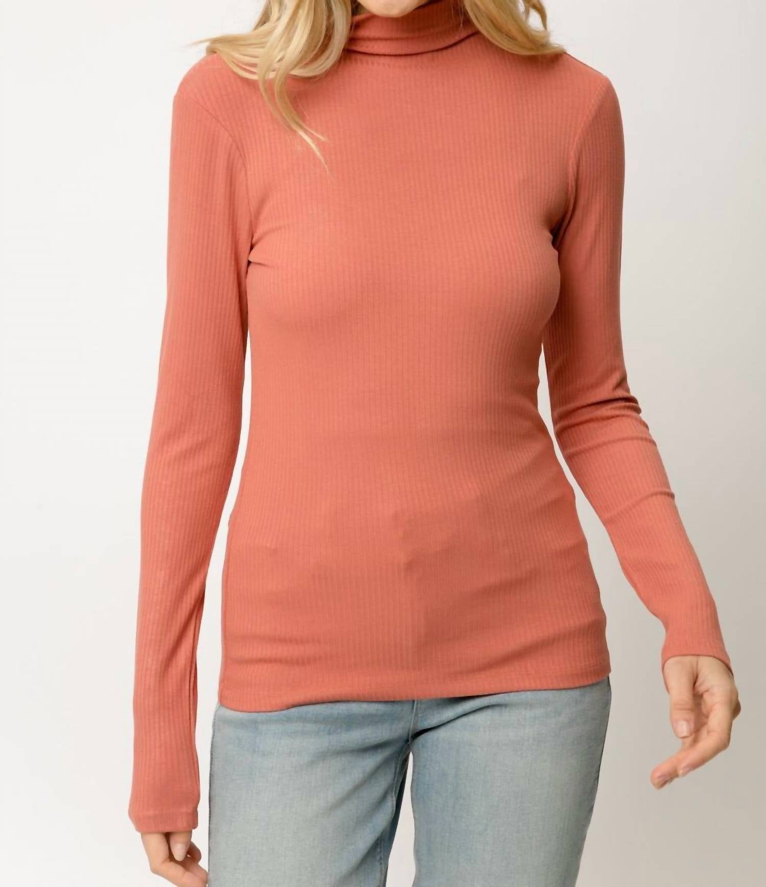Ribbed Mock Neck Turtleneck