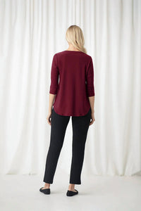 Sympli - 3/4 Sleeves Zest Henley Top