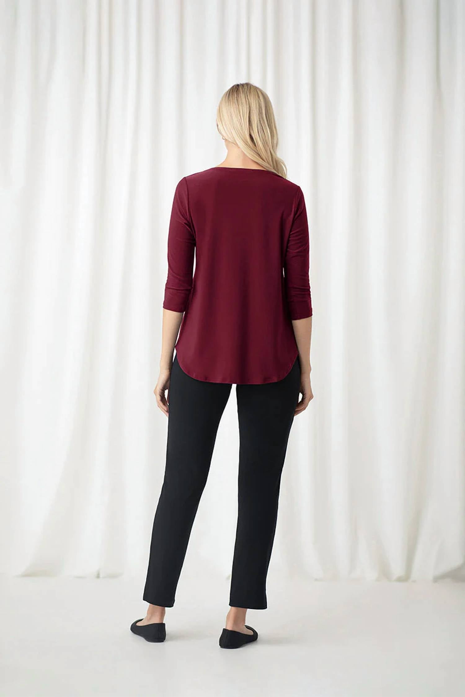 Sympli - 3/4 Sleeves Zest Henley Top